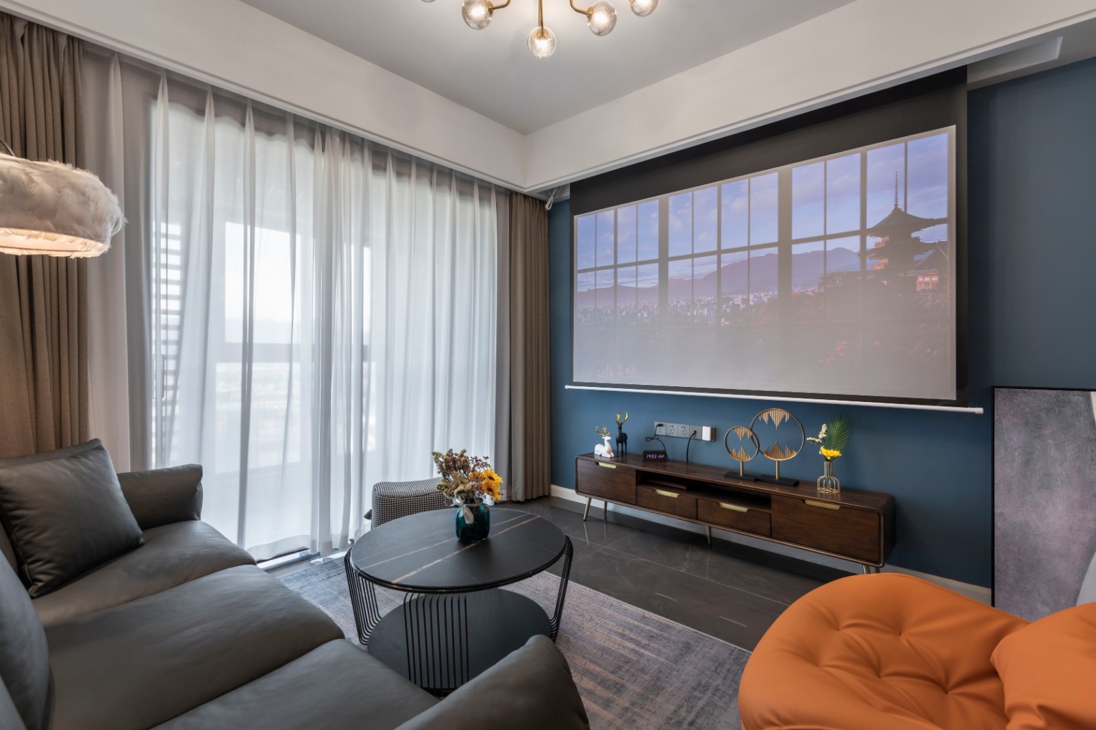 现代轻奢风格静谧灰室内家装设计-客厅 现代轻奢风格静谧灰室内家装设计-客厅